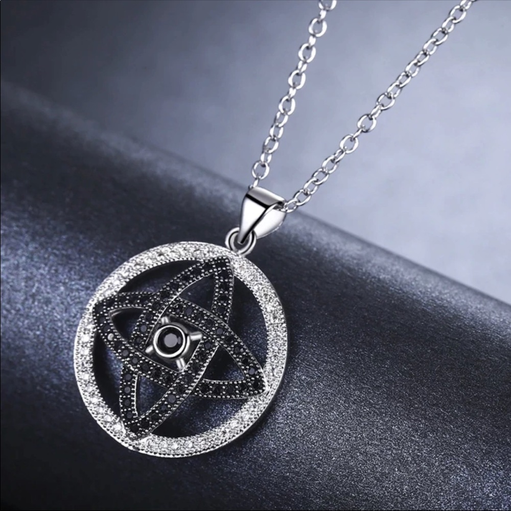 CZ Crystal Silver Adjustable Necklace NEW - Picture 3 of 6